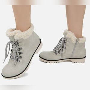 JBU Women's Jambu Blue Creek Water Resistant Lace Up Boots Stone White Size 8.5M